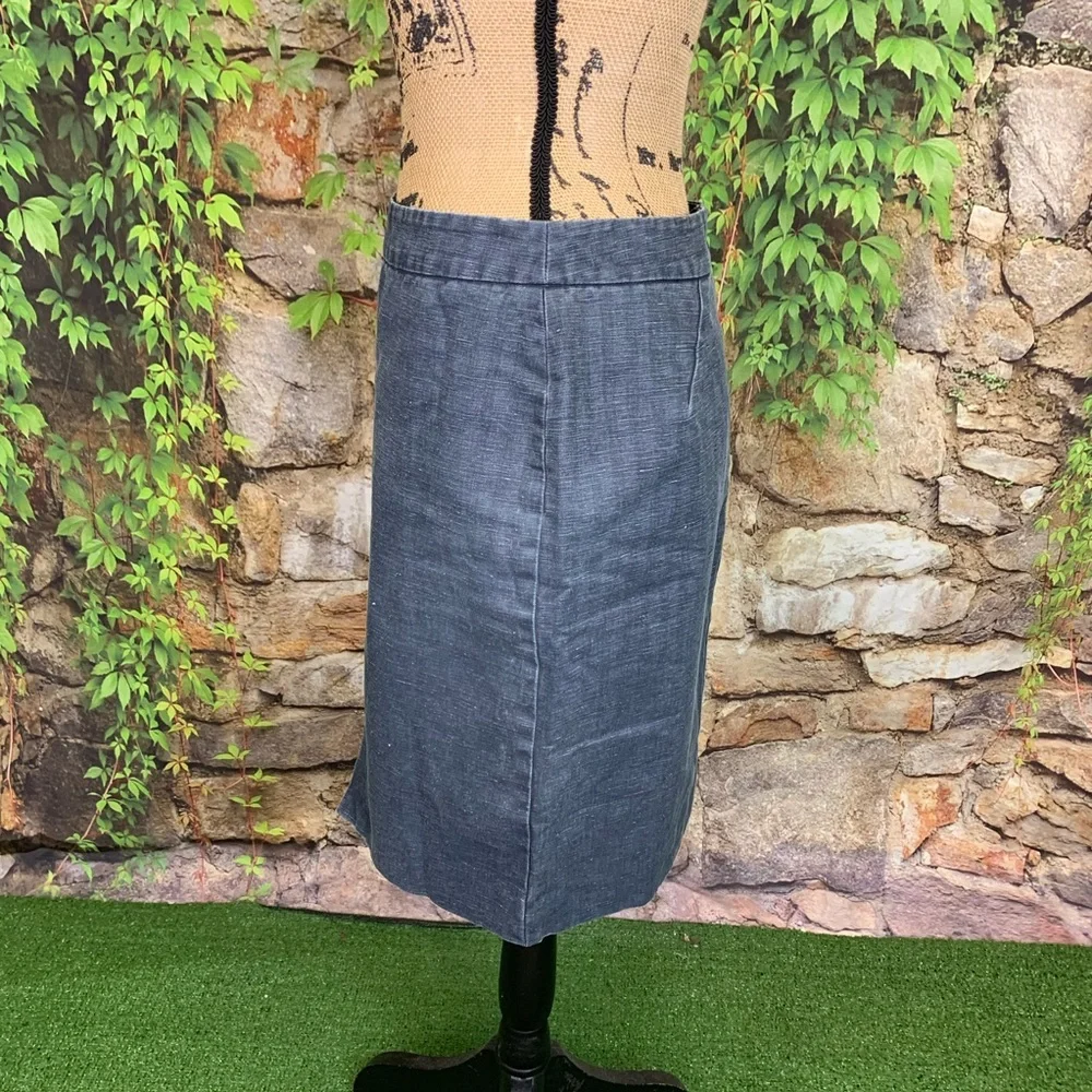 KATE SPADE SATURDAY Career Garment Washed Linen Layover Pencil Skirt, 6